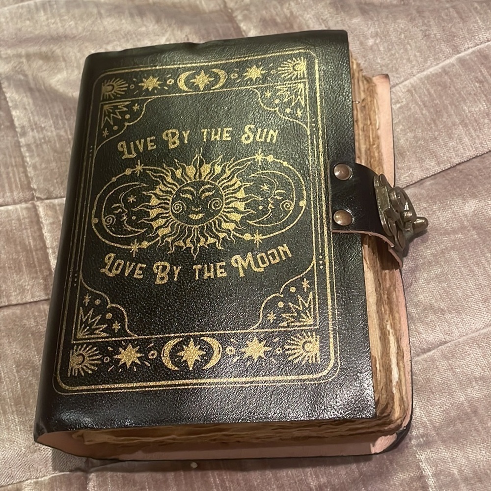Handwoven 100% Genuine Leather & Cotton Celestial Journal Spellbook Bran…